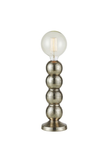Markslöjd Gong – Lampe de table en métal argent foncé avec globes ronds, H33 cm, Ø12,5 cm