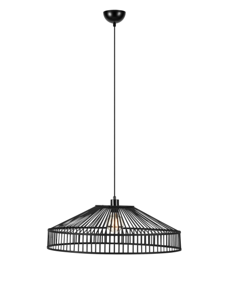 Markslöjd Tapa – Suspension en bambou noir Ø70 cm, style artisanal et design épuré