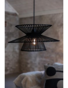 Markslöjd DUPLICI – Suspension ronde en bambou noir mat, Ø57 cm, H27 cm 2