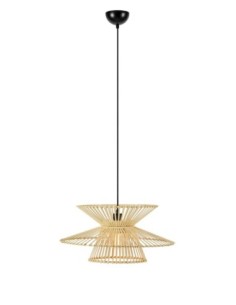 Markslöjd Duplici – Suspension ronde en bambou naturel, Ø57 cm, H27 cm