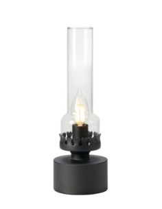 Markslöjd Kandella – Lampe de table ambiance métal noir mat et verre, Ø10,5 cm, H31 cm