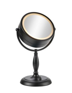 Markslöjd Face – Lampe de table avec miroir de courtoisie, métal noir mat, H36 cm