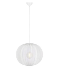 Markslöjd Florence – Suspension ronde élégante en tissu blanc, Ø50 cm, H40 cm