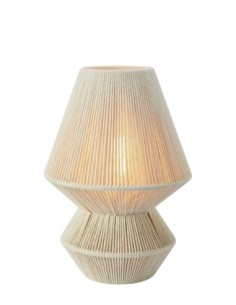 Markslöjd Razzo – Lampe de table élégante en fils de coton beige, H34 cm