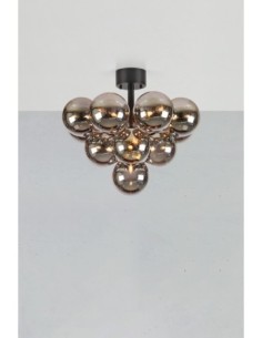 Markslöjd Merlot – Plafonnier avec 13 globes en verre fumé et métal noir, design moderne 2
