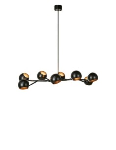 Markslöjd Edgar – Suspension noire avec 8 têtes orientables, L113 x H119 cm