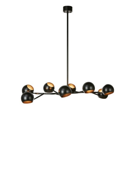 Markslöjd Edgar – Suspension noire avec 8 têtes orientables, L113 x H119 cm