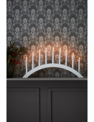 Bougeoir blanc 9 lumières, ampoules E10 incluses, câble 2m avec interrupteur – Markslöjd – Atle