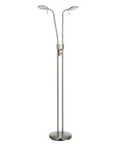 Lampadaire Hudson Markslöjd en acier, double bras flexible, éclairage LED blanc chaud 850 lm.