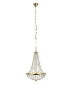Markslöjd Gränsö – Lustre en laiton brossé avec prismes en cristal, diamètre 40 cm