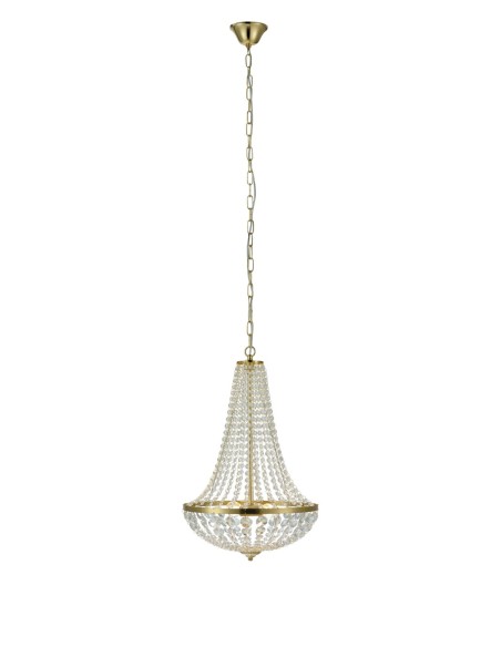Markslöjd Gränsö – Lustre en laiton brossé avec prismes en cristal, diamètre 40 cm