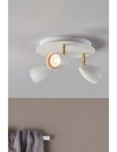 Markslöjd Ciro – Plafonnier rond blanc et laiton, design moderne et compact 2