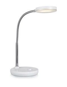 Markslöjd Flex – Lampe de table blanche au design épuré avec bras flexible chromé