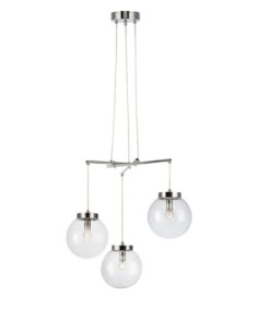 Markslöjd Sicily – Plafonnier 3xE14, 40W max, verre clair, structure chrome, lumière diffuse et design élégant