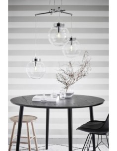 Markslöjd Sicily – Plafonnier 3xE14, 40W max, verre clair, structure chrome, lumière diffuse et design élégant 2