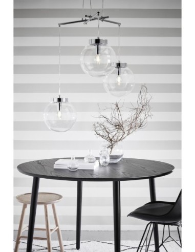 Markslöjd Sicily – Plafonnier 3 ampoules, E14, 40W, globes suspendus, finition chrome, éclairage moderne et raffiné
