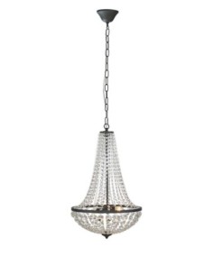 Markslöjd Gränsö – Suspension 2xE14, 40W max, noir, cristaux, IP20, design classique et lumineux pour intérieur élégant