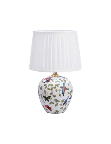 Markslöjd Mansion – Lampe de table E27, 60W max, pied céramique multicolore, abat-jour blanc