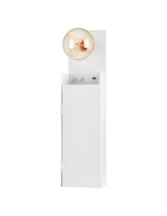 Markslöjd Combo – Applique murale E27, armoire à clés intégrée, variateur et port USB, blanc