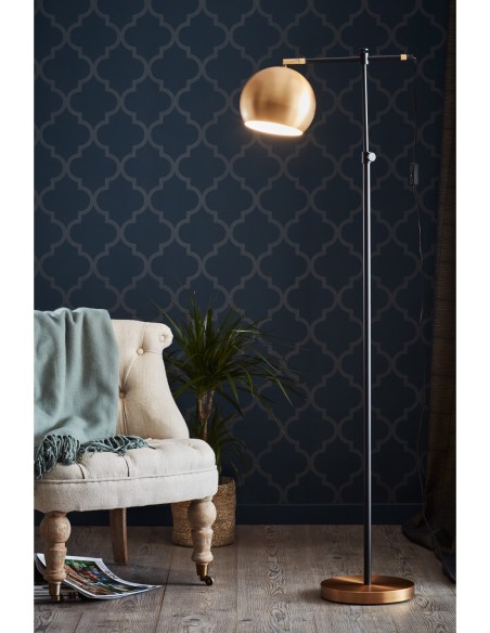 Markslöjd Chester – Lampadaire design intérieur, IP20, lumière personnalisable, finitions bronze et câble avec interrupteur