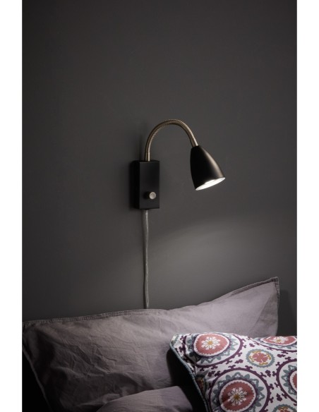 Markslöjd CIRO – Applique orientable en métal noir et acier, culot GU10, câble 2 m