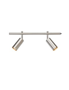 Markslöjd Expand – Spot LED cylindre sur rail 2xGU10, finition acier brossé, 50 cm