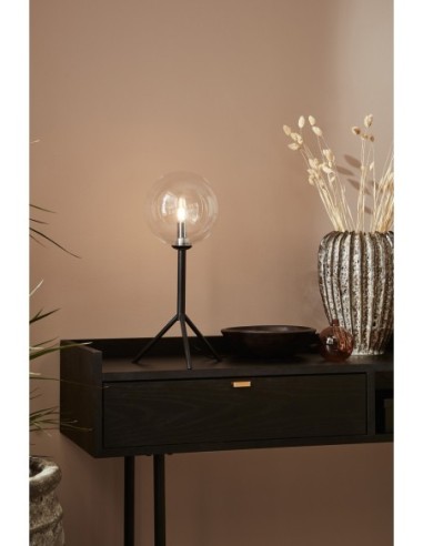 Lampe de table G9, 20W max, IP20, socle noir et globe transparent – ​​Markslöjd – Andrew
