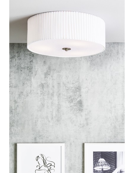 Markslöjd Jackie – Luminaire rond en tissu pour lumière douce et tamisée