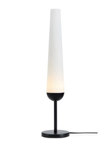 Bern Markslöjd – Lampe de table noire avec verre blanc, design Joakim Thedin