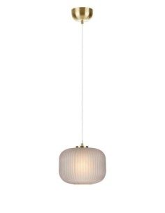 Suspension Sober Markslöjd – Globe en verre fumé et base en laiton brossé, style élégant