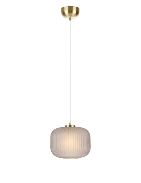 Suspension Sober Markslöjd – Globe en verre fumé et base en laiton brossé, style élégant