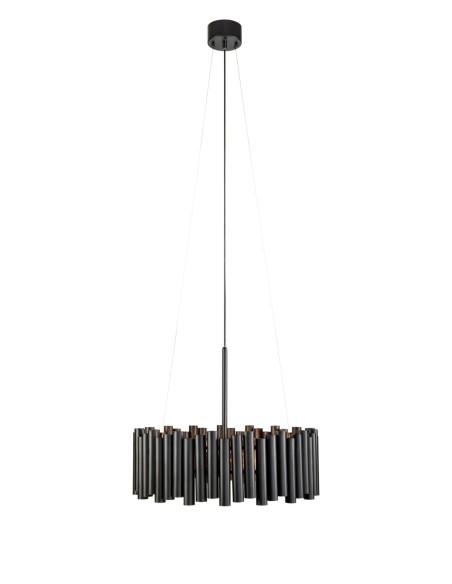 Plafonnier Level Markslöjd en métal noir avec trois douilles E27, design moderne et graphique