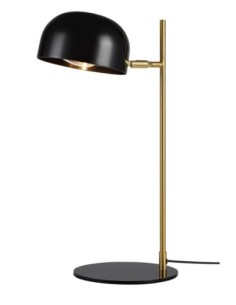 Lampe de bureau Pose Markslöjd en métal noir avec détails en laiton brossé et câble textile