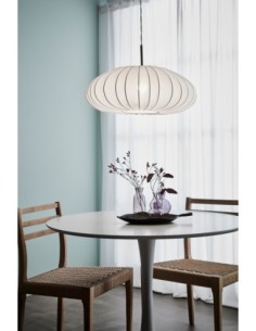 Plafonnier Mist Markslöjd en textile blanc, design vaporeux de 55 cm de diamètre 2