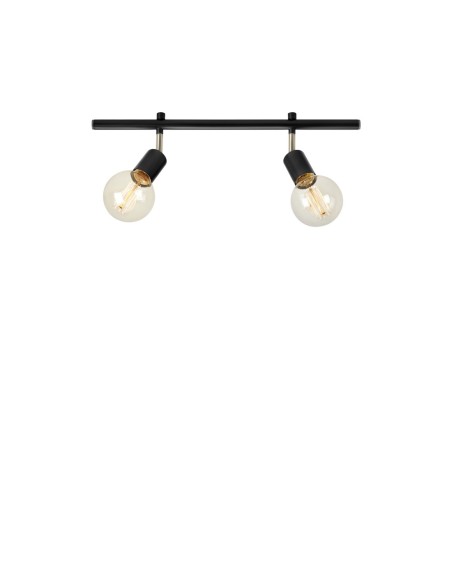 Spot Expand Markslöjd sur rail de 50 cm avec deux têtes orientables en métal noir