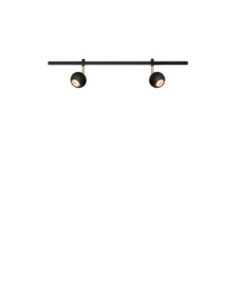 Markslöjd Expand – Rail 70 cm noir, 2 spots ronds GU10 orientables, design sobre et modulable.