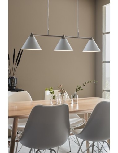 Luminaire Klint blanc, design Monika Mulder, métal mat, 3 lumières E14, style moderne et épuré.