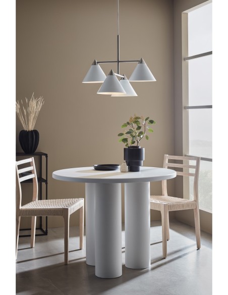 Luminaire suspension 4 ampoules E14, max. 40W, IP20, blanc mat et acier – Markslöjd – Klint