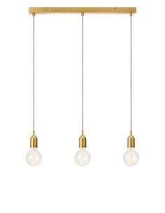 Markslöjd Bronx – Suspension 3 lumières, métal bronze, câbles textile, ampoules E27 non incluses.