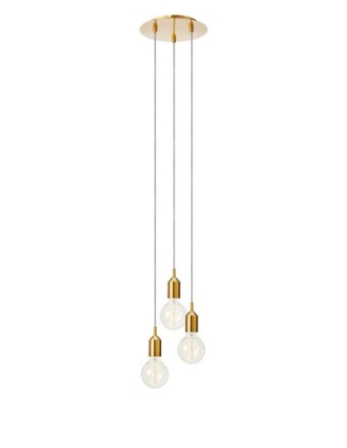 Markslöjd Bronx rond – Suspension métal bronze, 3 ampoules E27, design industriel élégant.
