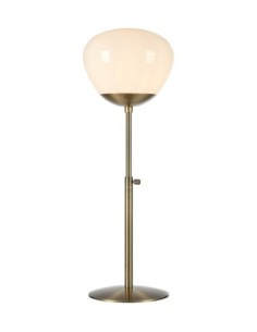 Markslöjd Rise Antique Grande – Lampe de table E27 40W max, abat-jour verre blanc, cordon textile.