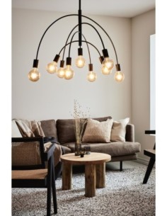 Plafonnier Lavello Markslojd vue de face noir 9 lumières 2