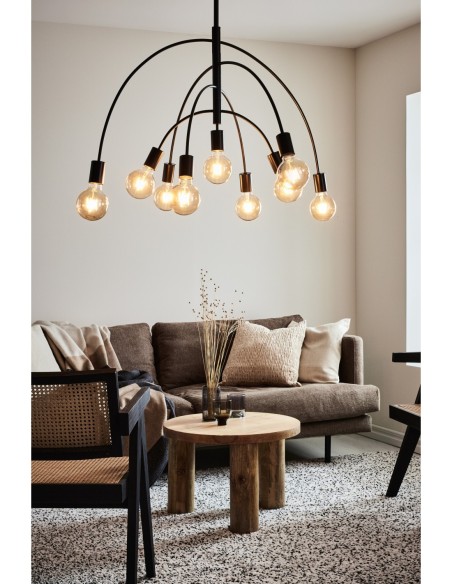 Markslöjd Lavello noir – Structure métallique courbée, design Joakim Thedin, classe I, IP20.