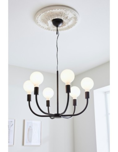 Markslöjd Amistoso – Design graphique à 6 bras, douilles E27, luminaire suspendu moderne.