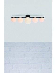 Markslöjd Puro – Applique/plafonnier salle de bain, IP44, 5 G9, verre opale blanc et fer noir. 2