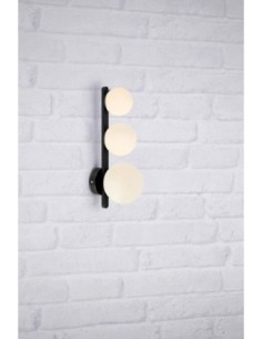 Markslöjd Puro – Applique murale salle de bain, 3xG9, IP44, fer noir, verre opale blanc. 2