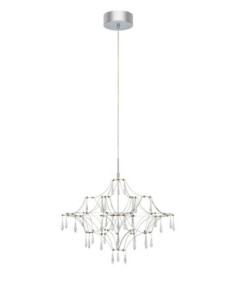 Lustre Efesos LED 14W avec 37 cristaux Asfour, design moderne et lumière blanc chaud.