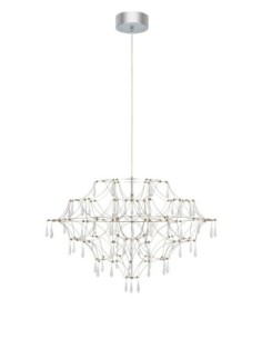 Lustre LED 25W, dimmable, 815 lm, Ø80 cm, cristaux Asfour, IP20, acier – Markslöjd – Efesos