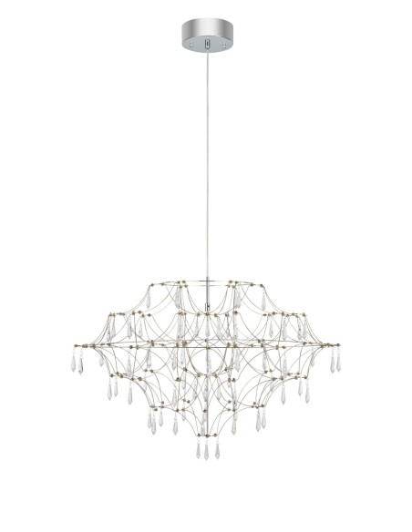 Lustre LED 25W, dimmable, 815 lm, Ø80 cm, cristaux Asfour, IP20, acier – Markslöjd – Efesos