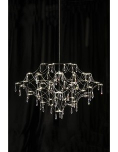 Lustre LED 25W, dimmable, 815 lm, Ø80 cm, cristaux Asfour, IP20, acier – Markslöjd – Efesos 2